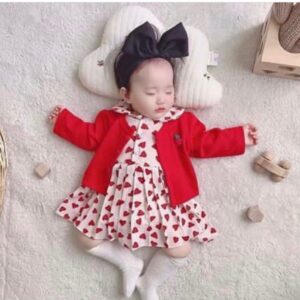 girl red dress coat dress